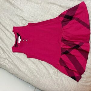 Burberry Red Tank Dress with Plaid Skirt
